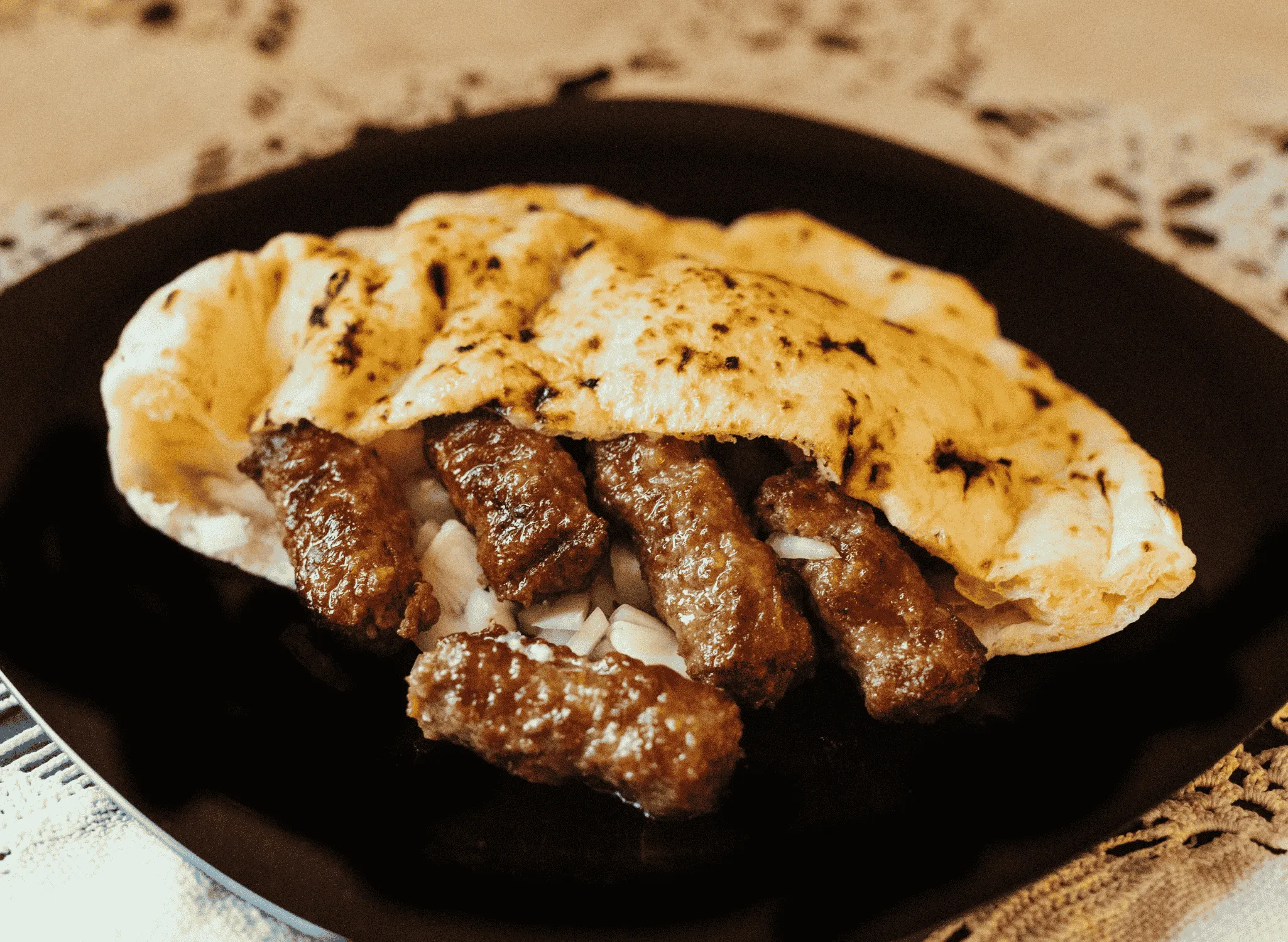 Baked Ćevapi with Peppers and Kaymak